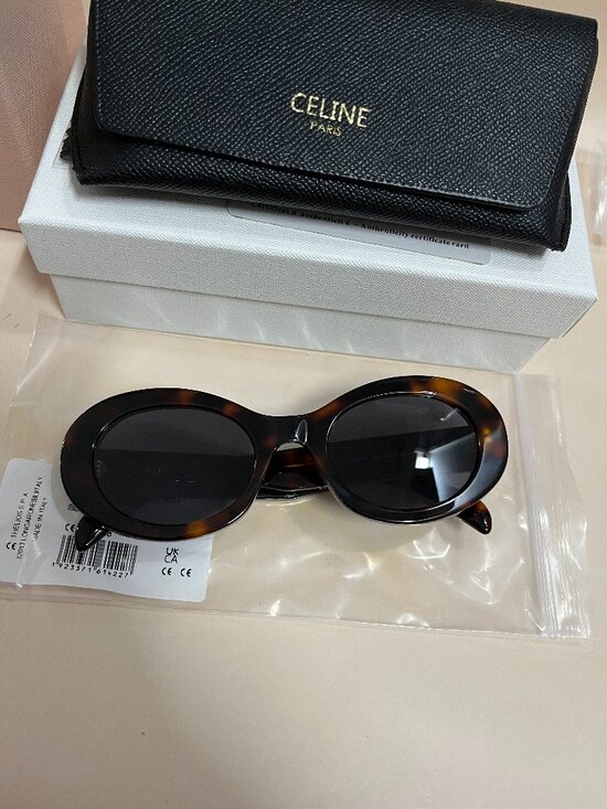 Celine Accessories - Celine Triomphe Oval Tortoise Sunglasses